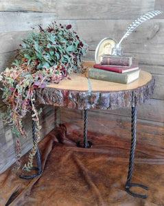 Handmade, Live Edge Cedar Accent Table!