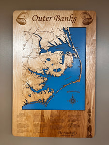 Outer Banks Wooden Maps