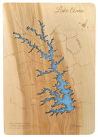 Lake Anna, Virginia - Laser Cut Wood Map