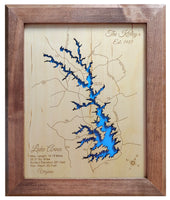 Lake Anna, Virginia - Laser Cut Wood Map