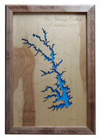 Lake Anna, Virginia - Laser Cut Wood Map