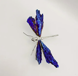 Natural Crystal Tourmaline Electroplated Dragonfly