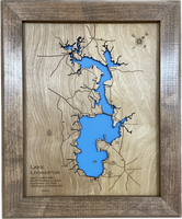 Lake Livingston, Texas - Laser Engraved Wood Map Overflow Sale Special