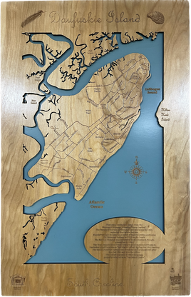 Daufuskie Island - Laser Engraved Wood Map Overflow Sale Special