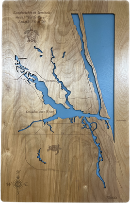 Loxahatchee River - Laser Engraved Wood Map Overflow Sale Special