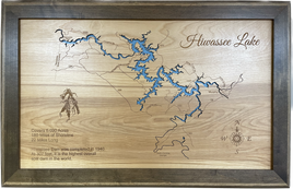 Hiwassee Lake, North Carolina - Laser Engraved Wood Map Overflow Sale Special