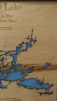 Rainy Lake, Minnesota - laser cut wood map