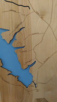 Lake Robinson, South Carolina - Laser Cut Wood Map