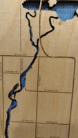 Sanford Lake, Michigan - laser cut wood map