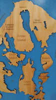 San Juan Islands - Coastal Map - laser cut wood map