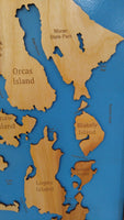 San Juan Islands - Coastal Map - laser cut wood map