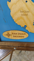 San Juan Islands - Coastal Map - laser cut wood map