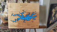 Lake Ouachita, Arkansas - Laser Cut Wood Map