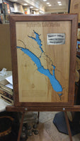 Saylorville Lake, Iowa - laser cut wood map