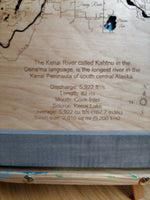Kenai River, Alaska - Laser Cut Wood Map