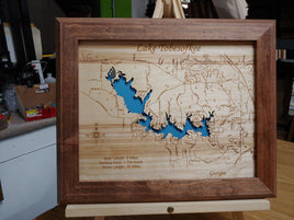 Lake Tobesofkee, Georgia - laser cut wood map