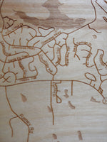 Lake Tobesofkee, Georgia - laser cut wood map