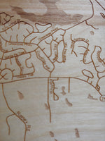 Lake Tobesofkee, Georgia - laser cut wood map