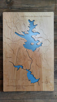 Lake Petit, Georgia - Laser Cut Wood Map