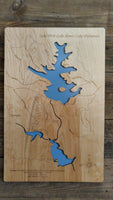 Lake Petit, Georgia - Laser Cut Wood Map