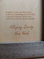 Rushford Lake, New York - laser cut wood map