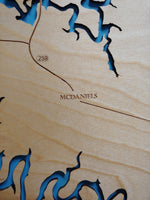 Rough River Lake, Kentucky - laser cut wood map