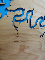 Rough River Lake, Kentucky - laser cut wood map