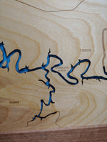 Rough River Lake, Kentucky - laser cut wood map