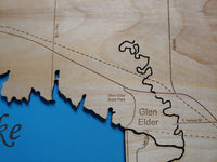 Waconda Lake, Kansas - laser cut wood map