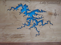 Lake Santeetlah, North Carolina - Laser Cut Wood Map
