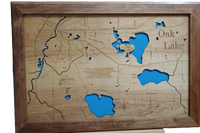 Oak Lake, MN - Laser Cut Wood Map