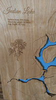 Lake Stonycreek, Pennsylvania - laser cut wood map