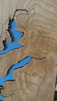 Lake Stonycreek, Pennsylvania - laser cut wood map