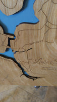 Lake Stonycreek, Pennsylvania - laser cut wood map