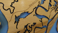 Folly Island, South Carolina - Coastal Map - laser cut wood map