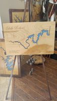 Lake Rabun, Georgia - Laser Cut Wood Map