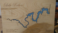 Lake Rabun, Georgia - Laser Cut Wood Map