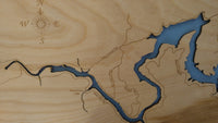 Lake Rabun, Georgia - Laser Cut Wood Map