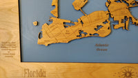 Key West, Florida - laser cut wood map