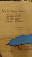 Lake Ontario, New York - Laser Cut Wood Map