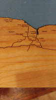 Lake Ontario, New York - Laser Cut Wood Map