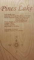 Pines Lake, New Jersey - laser cut wood map
