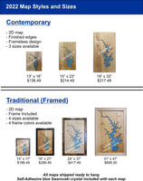 Pool 16 of the Mississippi River - Laser Cut Wood Map