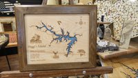Buggs Island Lake in VA and NC - Laser Cut Wood Map