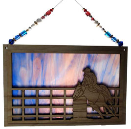 Barrel Racer Stained Glass Suncatcher Window Décor