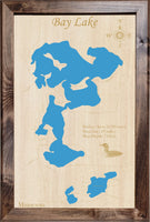 Bay Lake, Minnesota  - Laser Cut Wood Map