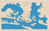 Beaufort, North Carolina - laser cut wood map