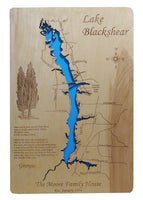 Lake Blackshear, Georgia - Laser Cut Wood Map