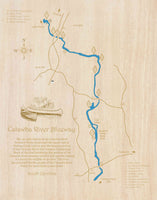 Catawba River Blueway - Laser Cut Wood Map