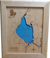 Crystal Lake, Connecticut - Laser Cut Wood Map